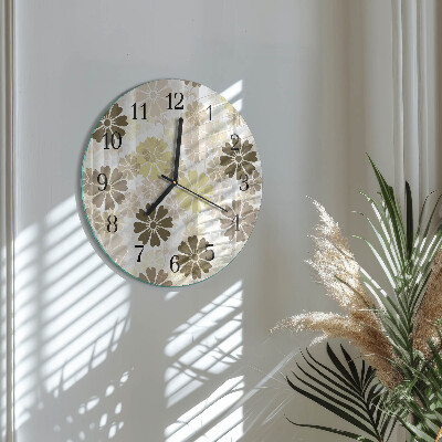 Round wall clock Floral Art