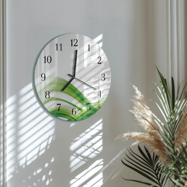 Round wall clock Abstract Wave