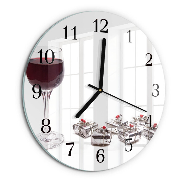 Round wall clock Wine glass