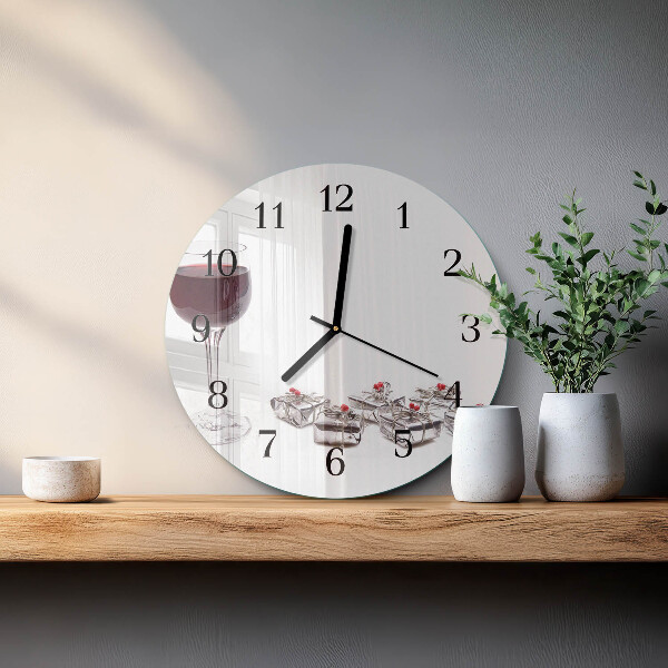 Round wall clock Wine glass
