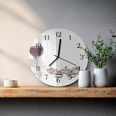 Round wall clock Wine glass