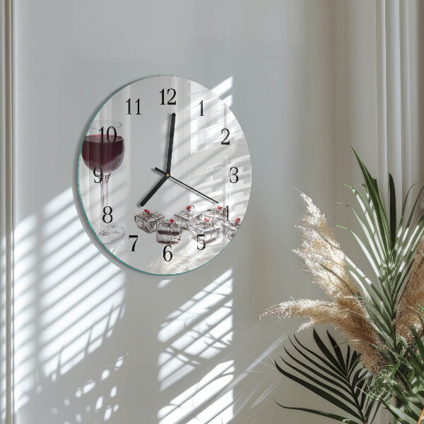 Round wall clock Wine glass