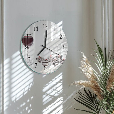 Round wall clock Wine glass