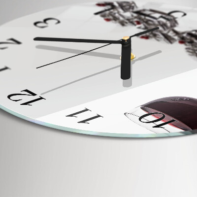 Round wall clock Wine glass