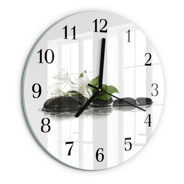 Round wall clock Zen stones