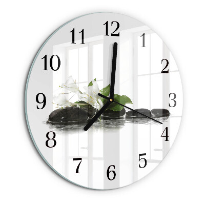 Round wall clock Zen stones
