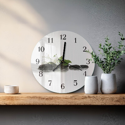 Round wall clock Zen stones