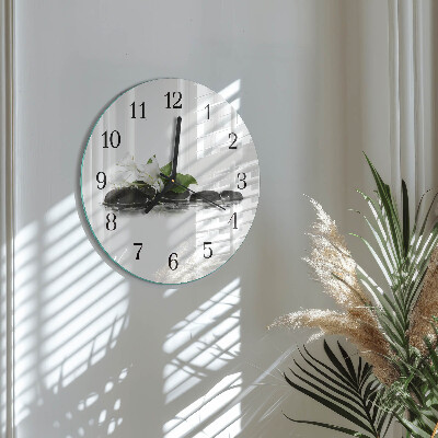 Round wall clock Zen stones