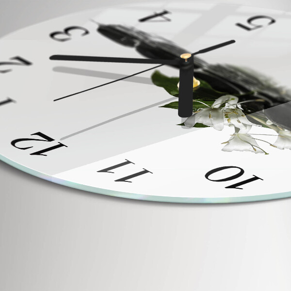 Round wall clock Zen stones
