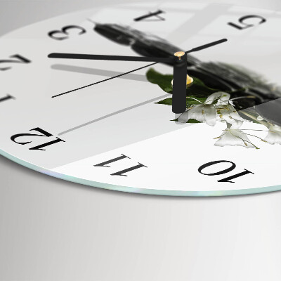 Round wall clock Zen stones