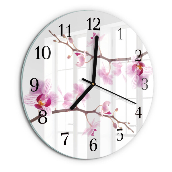 Round wall clock Orchid