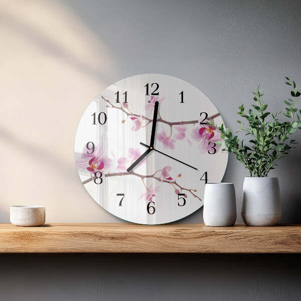 Round wall clock Orchid