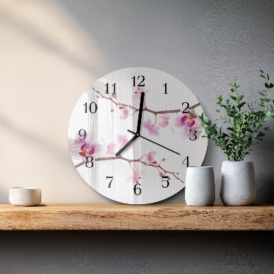 Round wall clock Orchid