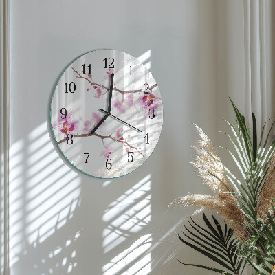 Round wall clock Orchid