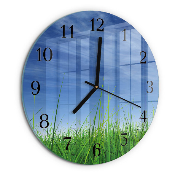 Round wall clock Grass