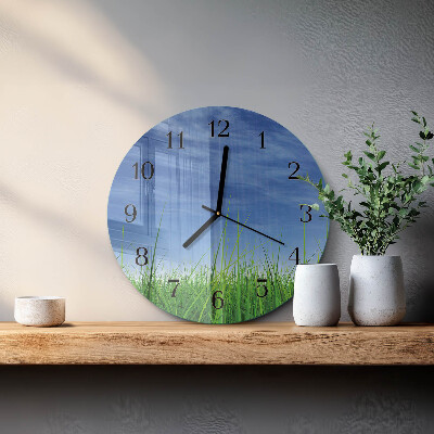 Round wall clock Grass