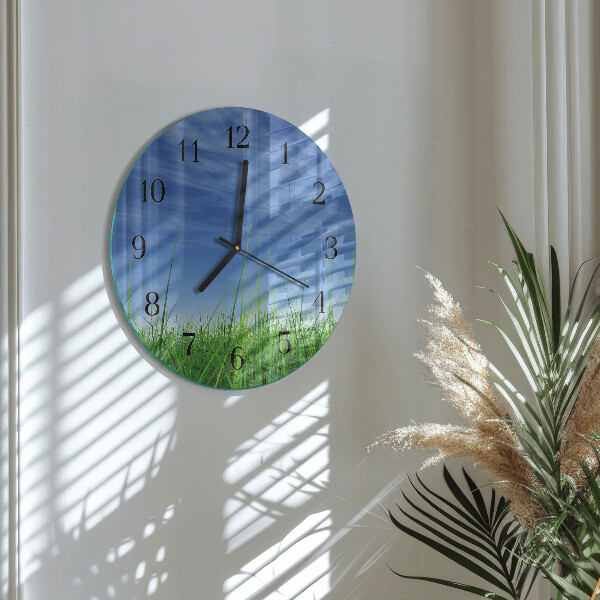 Round wall clock Grass