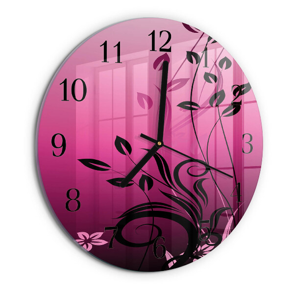 Round wall clock Floral Art