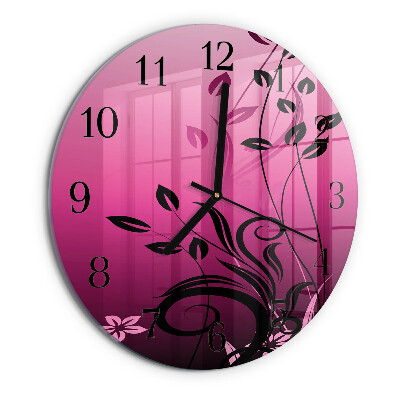 Round wall clock Floral Art
