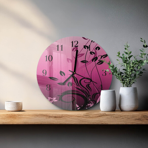 Round wall clock Floral Art