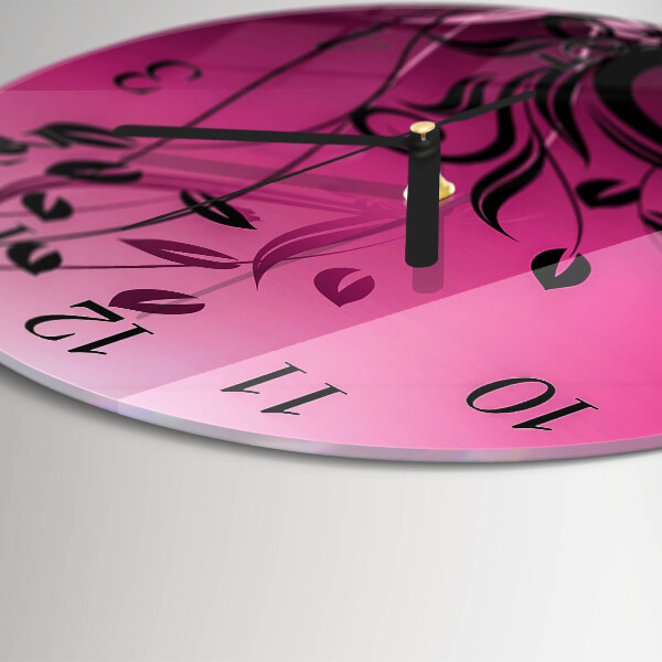 Round wall clock Floral Art