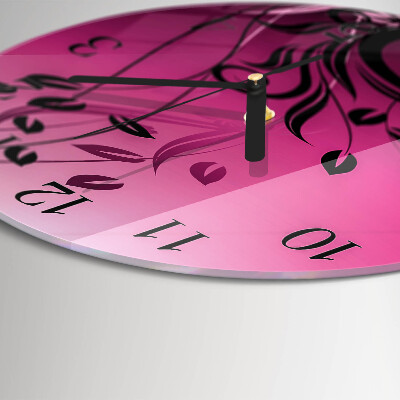 Round wall clock Floral Art
