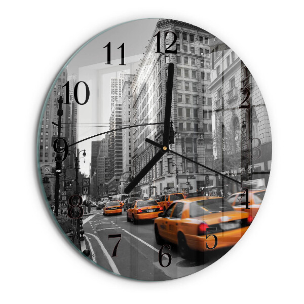 Round wall clock New York Taxi
