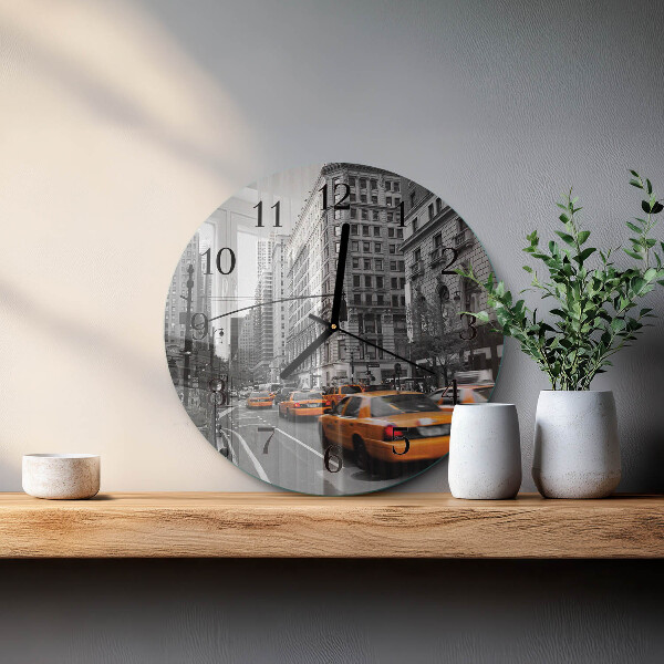 Round wall clock New York Taxi