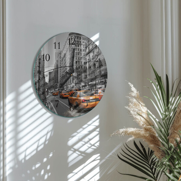 Round wall clock New York Taxi