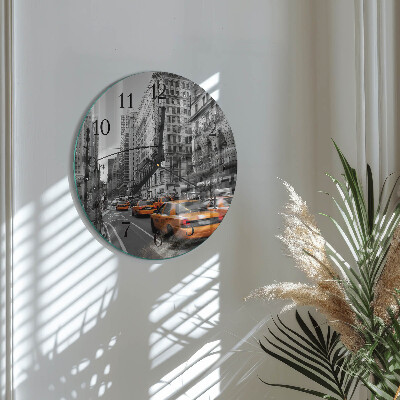 Round wall clock New York Taxi