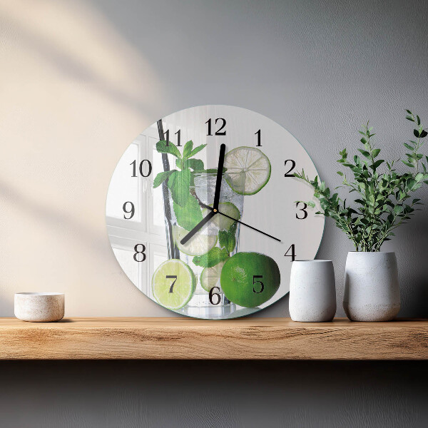 Round wall clock Lime and Mint