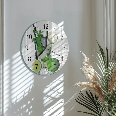 Round wall clock Lime and Mint