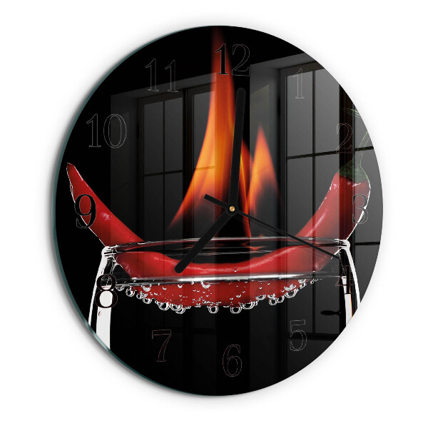 Round wall clock Chili Fire