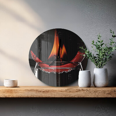 Round wall clock Chili Fire