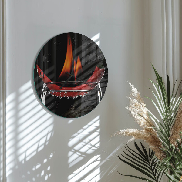 Round wall clock Chili Fire