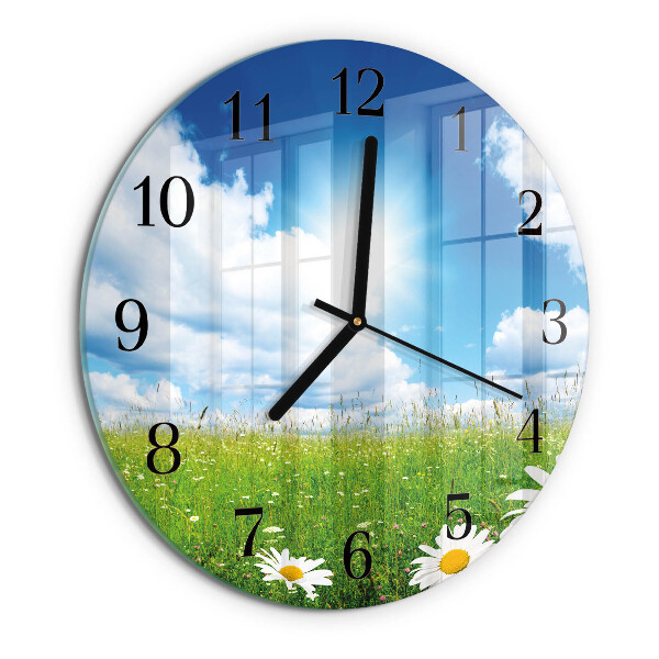 Round wall clock Meadow Flowers