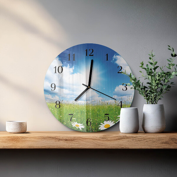 Round wall clock Meadow Flowers