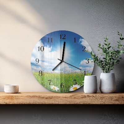 Round wall clock Meadow Flowers