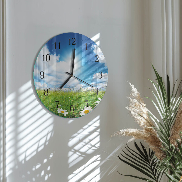 Round wall clock Meadow Flowers