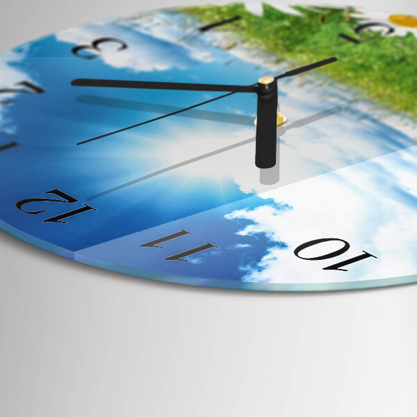 Round wall clock Meadow Flowers