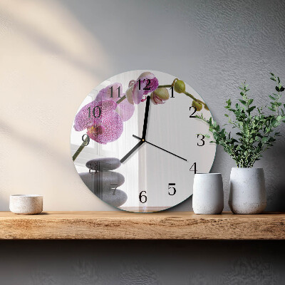 Round wall clock Orchid