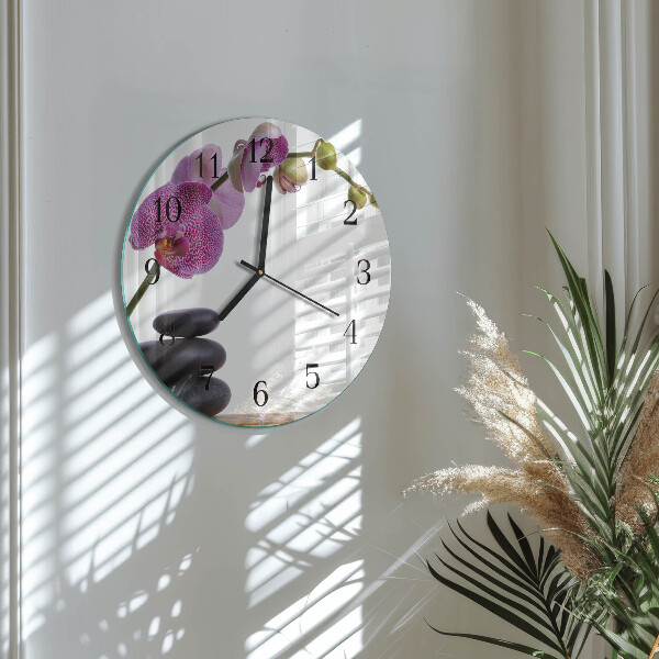 Round wall clock Orchid