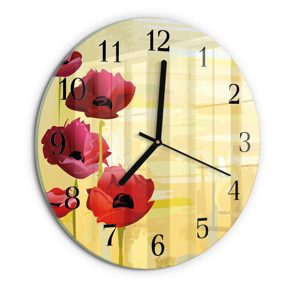 Round wall clock Poppies