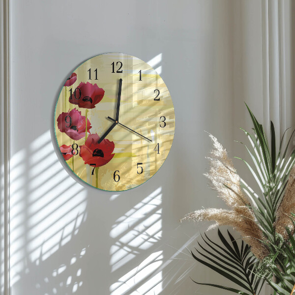Round wall clock Poppies
