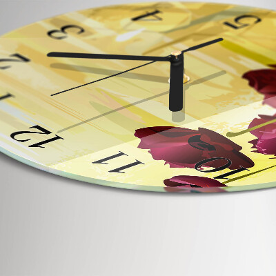 Round wall clock Poppies