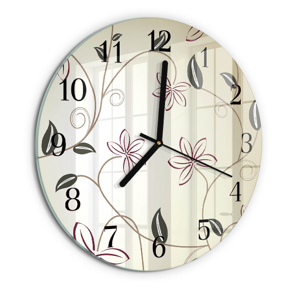 Round wall clock Floral Art