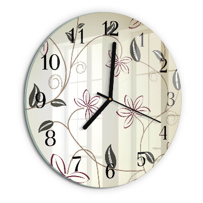 Round wall clock Floral Art