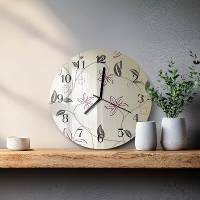 Round wall clock Floral Art