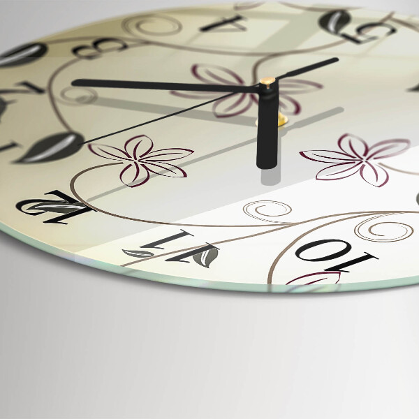 Round wall clock Floral Art