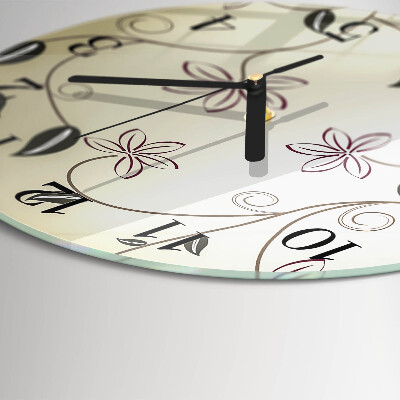 Round wall clock Floral Art